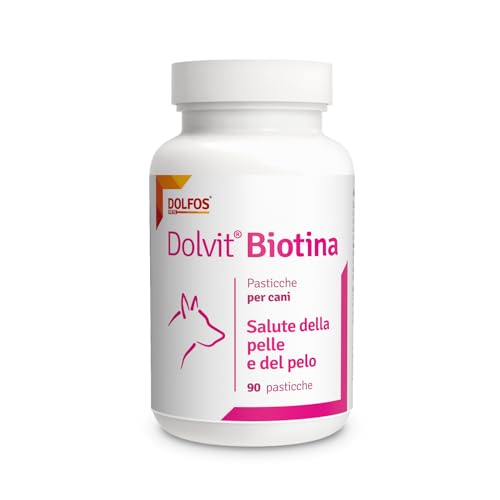 Dolfos - Dolvit Biotina 90. Allattamento, pelle e pelo del cane. 90pz Dolfos Dolvit Biotina - Integratore per il pelo e la Pelle del Cane - Cura la perdita del pelo - Favorisce la lucidità