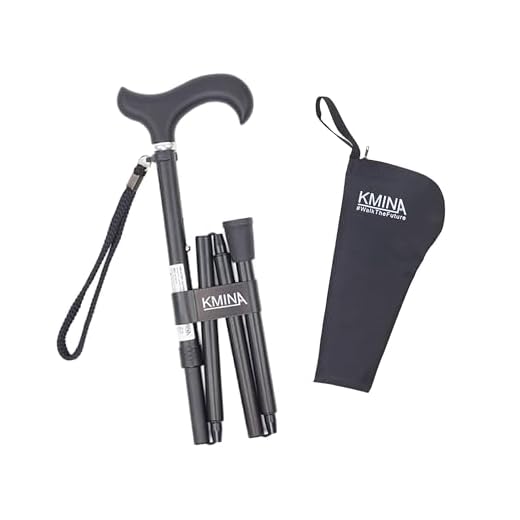 KMINA - Gehstock faltbar höhenverstellbar, Faltbarer gehstock, Gehstock klappbar, Gehstock damen höhenverstellbar, Gehstock klappbarer KMINA PRO Aluminium Faltbar