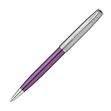 Stylo Bille PARKER Sonnet Essentiel Violet, Recharge Noire Pointe Moyenne, Coffret cadeau + Porte cartes Noir