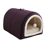 igloo et chien de traineau Portable et lavable : la fermeture éclair amovible le rend pratique à nettoyer à tout moment, et il est également pratique pour le rangement sans prendre trop de place. Le tapis à l'intérieur du lit pour chien peut être lavé séparément. Le fond antidérapant le rend difficile à déplacer, offrant un environnement stable pour les animaux de compagnie. Poignée facile à transporter.