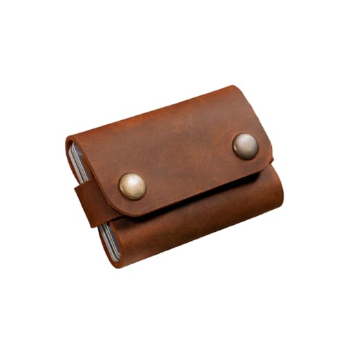 Image of Genuine Leather Card Holder Wallet for Men & Women | Slim Pocket Size Card Holder with Cash Slot | Debit Credit Visiting Card Organizer for Daily Use (Style 9)