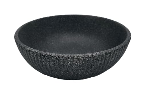 Betonschale | Deko Schale aus Beton | Handgefertigt | Moderne Deko | Blumentopf Schlüsselschale Pflanzentopf (Rund) (Anthrazit ø200x70mm Effektlack)