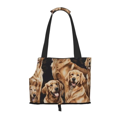 Sac pliable pour petit chien et chat léger et tendance avec motif Golden Retrievers