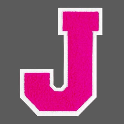 FANCIBAND 4.5 Inch Chenille Varsity Letter Patches Pink Iron On Letters