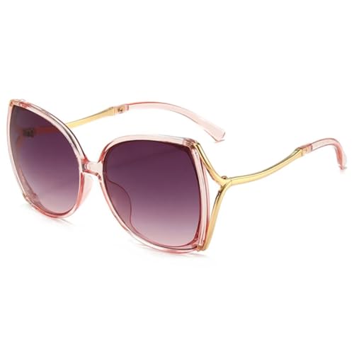 Lunettes de soleil œil de chat punk oversize hommes femmes transparent violet