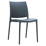 Compamia Maya Patio Dining Chair in Dark Gray (Set of 2)