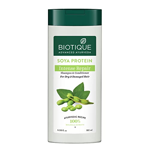 Image of Biotique Bio Soya Protein Fresh Nourishing Shampoo | Repairs Dry and Damaged Hair |Maintains pH Balance |Promotes Healthy Shiny Hair| Prevents Color Fading | All Skin Types | 180ml