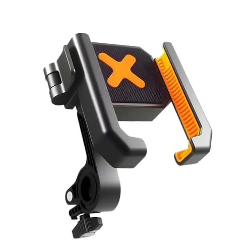 Image of Motorcycle Handlebar Phone Mount with One-Hand One-Touch Lock System, 360 Rotation, Anti-Slip & Shockproof Protection, Universal Mobile Holder