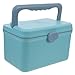 Yardenfun Scatola Grande per Conservazione Medicinali con Manico Organizer Multifunzionale per Casa Viaggio e Campeggio Contenitore Spazioso per Farmaci e Kit Emergenza Blu immagine