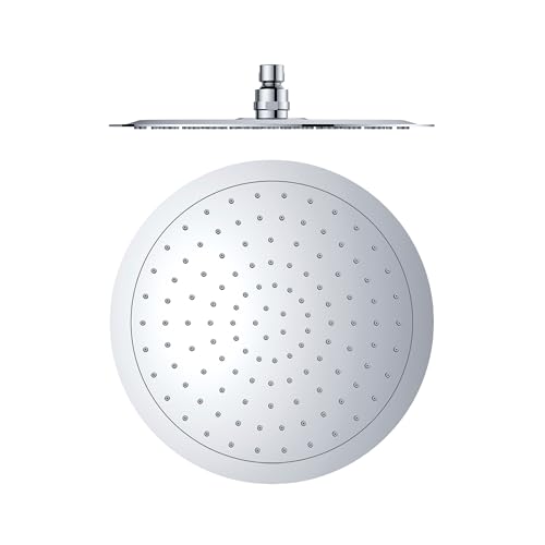 Ramon Soler - Rociador de Ducha Redondo 300mm Cromado - Cabezal de Ducha de Alta Presión para Baño - Diseño Moderno y Duradero - Fácil Instalación y Limpieza