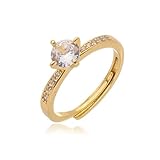 Anel Solitário Ajustável Ouro