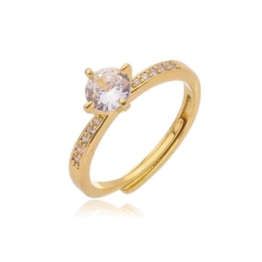 Anel Solitário Ajustável Ouro