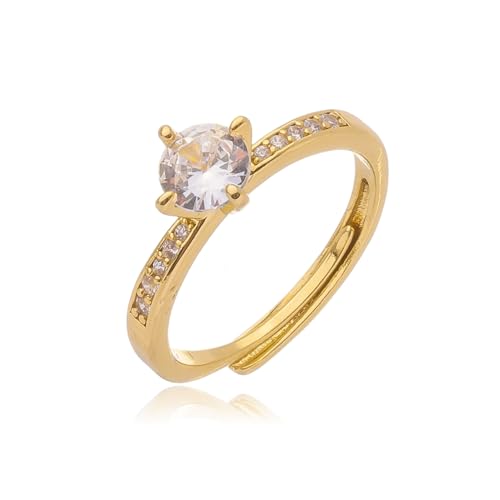 Anel Solitário Ajustável Ouro