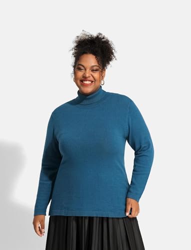 Image of TIYOMI Plus Size Sweater Tops for Women Turtleneck Warm Pullover XL-5XL