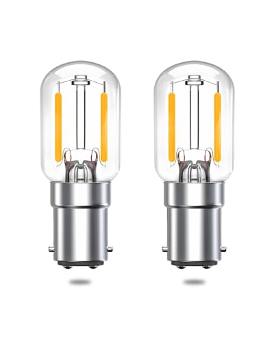 Bonlux Macchina da Cucire Lampadina LED 2W SBC B15 Pygmy Lampadina 15W Bayonet Lampadina Sostituzione Ba15d 240V Piccolo Cap Bayonet Lampada a Filo Chiaro Appliance (2-Pack)