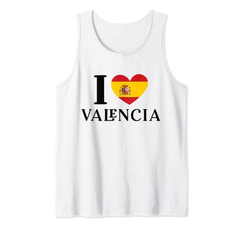 I Love Valencia España Corazón España Bandera Española Camiseta sin Mangas