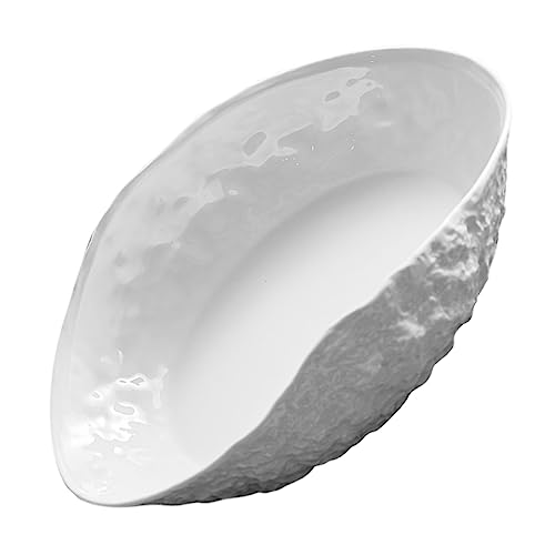 OKUMEYR Ceramic Shell Bowl Unique Stone Pattern Soup Plate for Office Candy Sea Shells Fruits Nuts