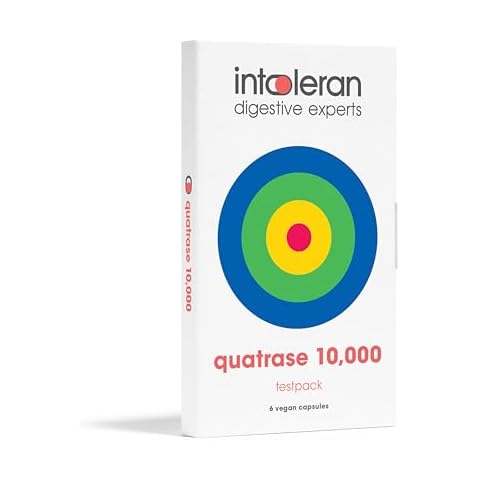Intoleran Quatrase Forte Digestive Enzymes Testpack - 6 capsules | Highly Dosed Supplement for FODMAP Intolerance | Helps Digest Lactose and Complex Carbohydrates* | Pure & Vegan | Low FODMAP… Cover