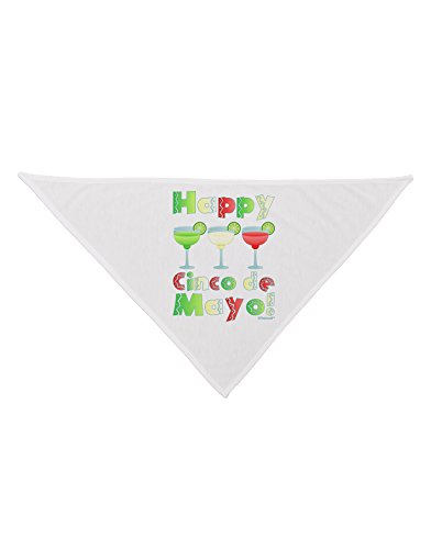 TOOLOUD Margaritas - Mexican Flag Colors - Happy Cinco de Mayo Printed White Dog Bandana 26