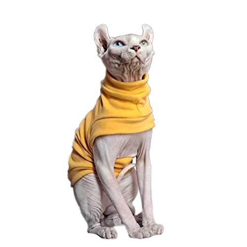 Hairless Cats Winter Clothes Sweatshirt Sweater,Stretch Dralon Fleece Cold Weather Pullover,Breathable Warm Cat Wear Vest for Sphynx Cat Devin