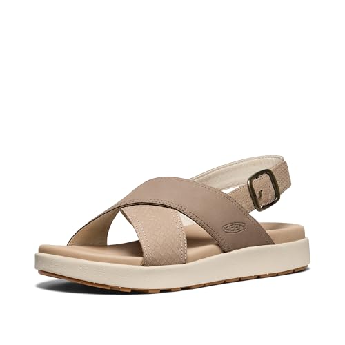 KEEN Women's Elle Luxe Cross Strap Cute Comfortable Leather Sandals - Main Image