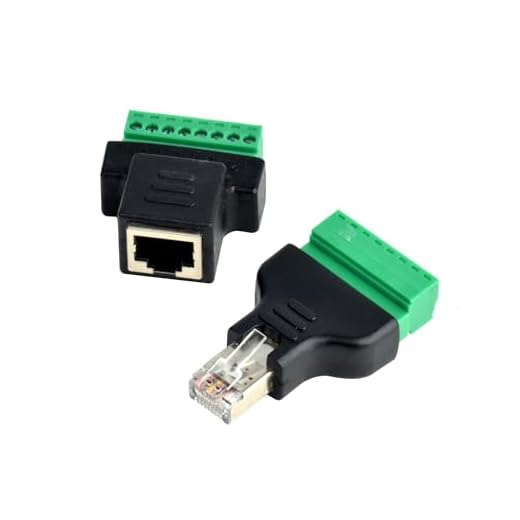 euroharry RJ45 auf Terminal Block 8-Pin Adapter LAN Netzwerk Ethernet Converter to 8 pin Screw(1xBuchse+1xStecker)