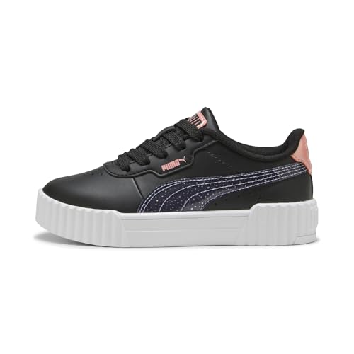 PUMA Carina Shoes Sneaker, Black-Lavender Alert-Pink Fruit, 12.5 US Unisex Little Kid