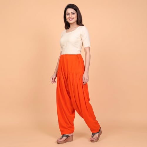 Image of FASHION GALLERY Women's Rayon Relaxed Fit Patiala Salwar with Full Length Drawstring Closure Type and Flexible Waist | Patiala Pant for Woman Free Size Fit Upto XXL