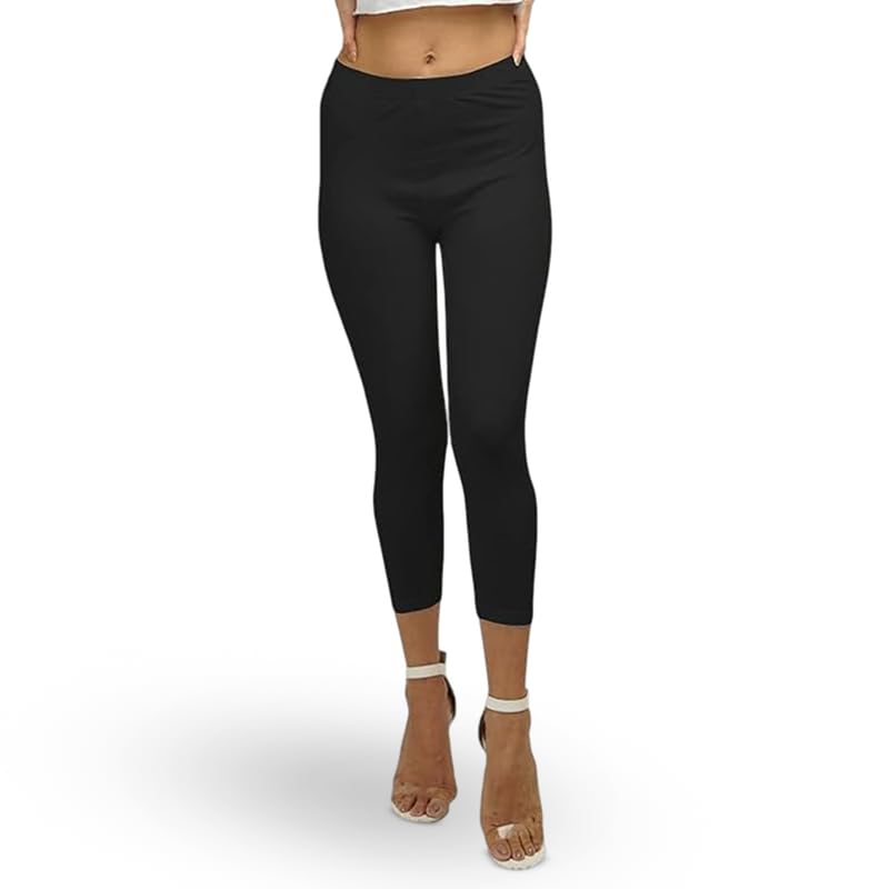EcoLove Women’s Cotton Leggings | Regular Fit Elastic Waistband Knee Length Capri Leggings | Comfortable Stretchable Solid Color | Pack of 1 EcoLove Women’s Cotton Leggings | Regular Fit Elastic Waistband Knee Length Capri Leggings | Comfortable Stretchable Solid Color | Pack of 1