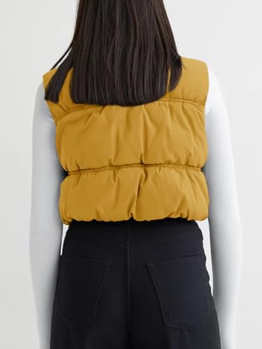 Image of SySea Women's Crop Puffer Vest Winter Zip Up Lightweight Sleeveless Warm Outerwear Padded Coat