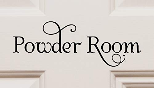 Powder Room Vinyl Decal - Bathroom Restroom Lavatory Loo Swash - 10W X 3.5H Inches - Die Cut Sticker - Bright Pink #TOP26