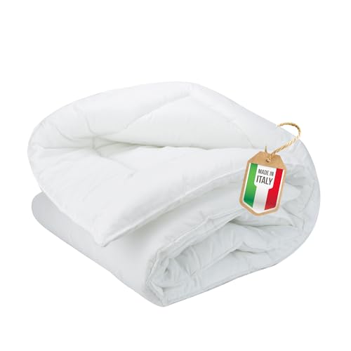 Piumino neonato Beybe Trapunta lettino in Cotone Percalle 300 g/m² invernale 100 x 135 cm per lettino – Piumino lettino neonato con Imbottitura Antiallergica e traspirante – Realizzata a mano in Italia