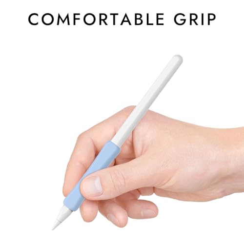 Image of 4 Pack Silicone Grip Compatible with Apple Pencil 2nd Generation, Apple Pencil USB-C & Apple Pencil Pro Ergonomic iPencil Grip (White /Blue /Midnight Blue /Black)