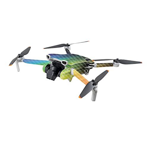 Image of MightySkins Carbon Fiber Skin Compatible with DJI Mini 3 - Rainbow Streaks | Protective, Durable Textured Carbon Fiber Finish | Easy to Apply