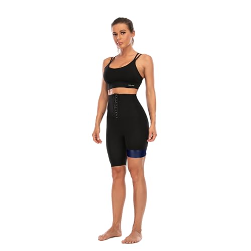 Image of GVV Sauna Sweat Shorts Pants for Women Compression Shapewear Body Shaper Tummy Control Thigh Slimming High Waist Workout Gym Exercise Yoga Thermo Trainer