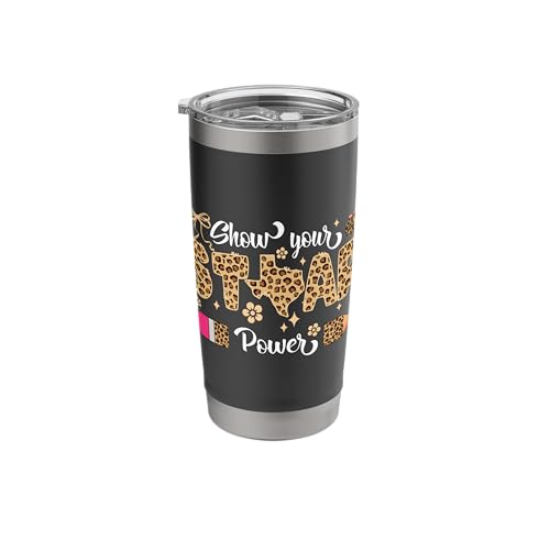 Show Your Staar Power Testing Day Teacher Test Day Leopard Stainless Steel Insulated Tumbler