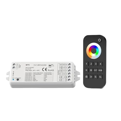 Contrôleur LED WT5 gradateur 5 en 1 RGBCCT variation fluide 12V 24V haute précision