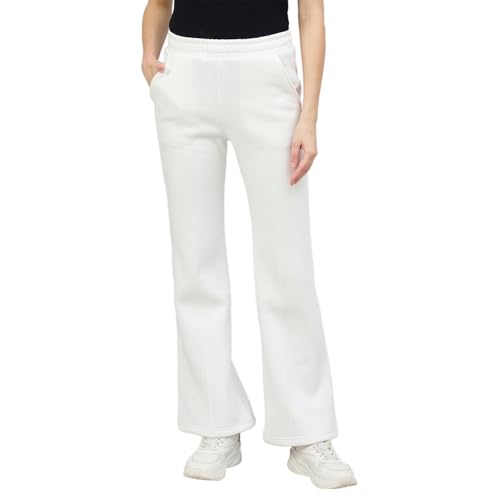Image of 98 Degree North Women Flared Fleece Track Pants-GL1315-ALMOND