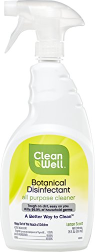 Cleanwell Botanical Disinfectant All Purpose Cleaner, 1 Count, White, Lemon, 26 Fl Oz (Pack of 1)