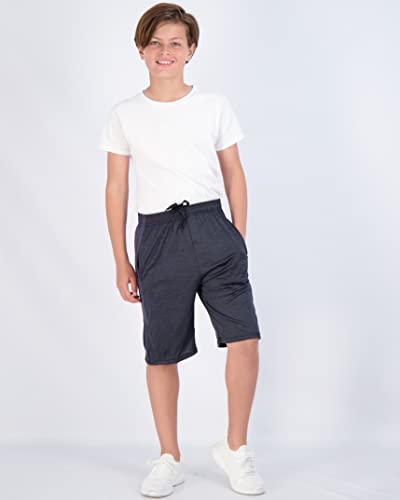 5 Pack: Quick Dry Fit Dri-Fit Big Boys Girls Youth Clothing Knit Active Athletic Performance Basketball Soccer Lacrosse Tennis Exercise Summer Activewear Gym Teen Running Shorts -Set 4- M (8/10) #TOP3
