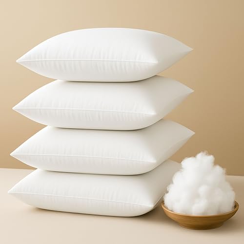 HEIRLOOM COMFORT Rectangular Lumbar Pillow Inserts (Pack of 4, 12"x20",