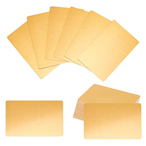 NBEADS 50 Tarjetas de Visita de Metal, 8.6x5.4cm Aluminio Dorado, Tarjetas de Visita de Negocios grabadas con láser para Oficina, Clientes y Tarjetas de Regalo
