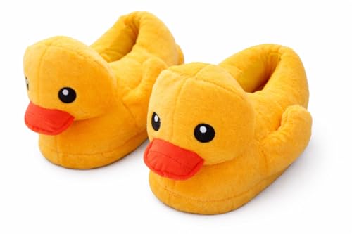 eBoutik - Novelty Plush Soft Winter Slippers - Quack Ducks Novelty Gift - Duck Shape Footwear Slipper (Lucky Ducky with back (Uk 3-5)