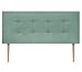 DHOME Tête de lit capitonnée jusqu'au sol en tissu Aqualine et similicuir 145 x 115 cm (pour lit de 120/135/140 cm) avec pieds Tissu vert d’eau