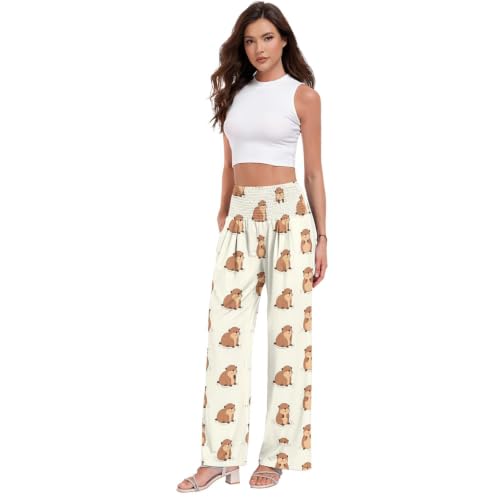 Pantalon large extensible femme confortable fluide noir pour le quotidien
