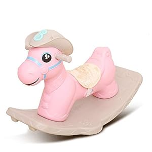 Rocking Horse Outdoor Baby Ride op Toy Rocking Horse for peuters met lichten 50 liedjes Interactief baby muzikaal…