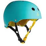 Triple Eight Sweatsaver Liner Skateboarding Helmet, Baja Teal Rubber, Small
