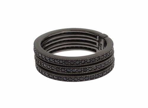 Bijou Argent sterling 925 CZ noir pour femme anneau Nialaya