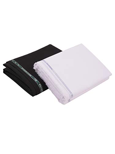 Image of Raymond Trouser Black and CottonHub Shirt White Fabric set