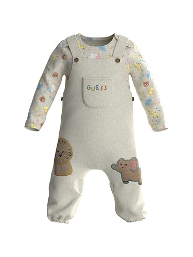 GUESS Conjunto de body y mono con estampado ecológico para niñas, Animal Dream Natural Combo, 9